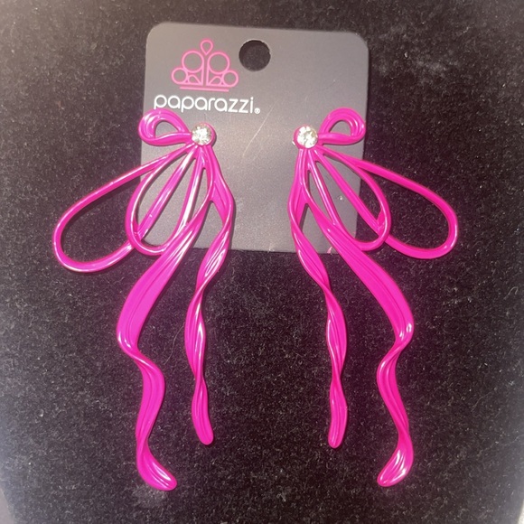NWT Pink Ribbon Drop Earrings - Picture 4 of 4